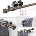 Heavy Duty Curtain Rods - 1 1/4" Large Diameter Premium Nonadjustable Curtain Rod - 36in/3ft Custom Window Treatment Rods with Durable Aluminum Brackets and End Caps,Dark Bronze Finish