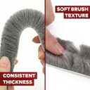 XFasten Self Adhesive Weather Stripping for Windows and Doors, 0.35" x 33 Ft Soundproofing Door Brush Seal Draft Stopper, Gray Insulation Seal Strip for Summer Heat, Winter Draft Blocker, 0.35" Thick