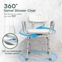 Swivel Shower Chair with Arms and Back, 450lbs Heavy Duty Shower Chair for Elderly and Disabled, Handicap Shower Chairs for Inside Shower Stool & Bath Tub Seat for Adults