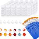 20 Strips 120 Pots Empty Paint Strips Paint Containers with lids Mini Paint Pods Cup Pots 20 Pieces Paint Brushes Arts Crafts Supplies for Kids Classrooms Schools Painting Art Festivals 3 ml/0.1 oz