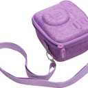 LTGEM Case Compatible with Fujifilm Instax Mini 12/11 / 10/9 / 8/7 / 7+ Instant Camera and FUJIFILM Instax Mini Instant Flim with Shoulder Strap, Purple(Case Only)