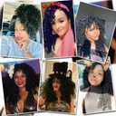 YXCHERISHAIR Curly Wigs for Black Women Natural Black Long Curly Afro Wig with Bangs Synthetic Kinky curl Hair Replacement Wigs for Cosplay and Daily (1B, 24inch)