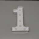 Pooqla Decorative Led Light Up Number Letters, White Plastic Marquee Number Lights Sign Party Wedding Decor Battery Operated Number (1)