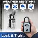 Rudy Run Key Lock Box for Outside Large Outdoor Lockbox for Keys with Code, 4-Digit Combination Hidden Safe to Hide a Key Outside, Portable Safe Key Storage, 6.7 in, 1 Pack
