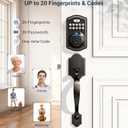 Veise Fingerprint Door Lock Set, Keyless Entry Door Lock, Front Handle Set, Electronic Keypad Deadbolt with Lever Handle, 2 Keys, Auto-Locking, One-time Codes, Easy to Install, Oil Rubbed Bronze