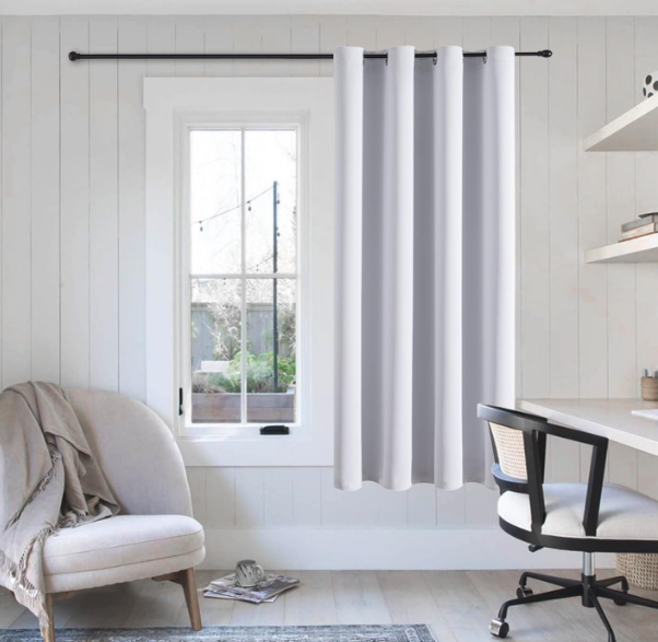 ChrisDowa Grommet Blackout Curtains for Bedroom - Thermal Insulated Room Darkening Curtains for Living Room (1 Panel Set, Greyish White, 52W×45L