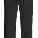 Men's Casual Linen Pants Loose Fit Drawstring Waist Lightweight Men Linen Summer Beach Long Pants Yoga (Black, Small)