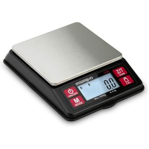 LUX Digital Mini Scale (1000g x 0.1g, Black/Red) - Digital Kitchen Scale - Digital Travel Scale - Portable Food Scale - Meal Prep Weight Scale - Digital Gram Scale - Coffee Scale