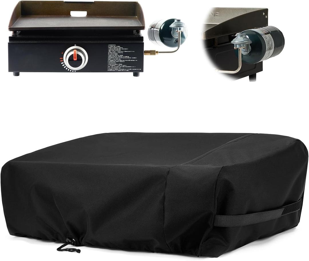 NOELIFE Grill Cover for Blackstone 17 inch Tabletop Griddle Without Hood, Griddle Accessories for Blackstone 17, Propane Fuel Cylinder Can Be Covered Completely, Waterproof and Windproof (Cover Only)