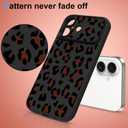 KANGHAR for iPhone 16 Case Cute Leopard Design Soft Flexible TPU Large Window Camera Lens Protector Phone Case Protective Cover Black and Brown Cheetah Print