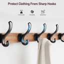 Tatub 29'' Coat Rack Wall Mount with Shelf, Wood Wall Hooks with Storage, Entryway Shelf with 5 Hangers for Bathroom, Living Room, Bedroom, Rustic Brown