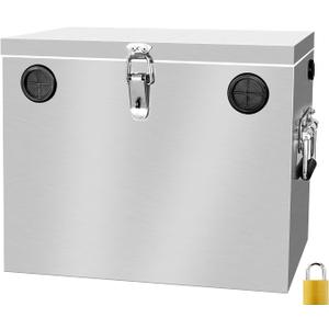 Peastorm Trailer RV Marine Battery Box - 12V Waterproof Stainless Steel Battery Relocation Kit for Boat, Trolling Motor, Kayak (Group 27)