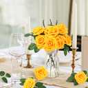 MACTING Artificial Yellow Flowers 30PCS Real Touch Fake Flowers Soft Foam Roses with Stem for Floral Arrangement DIY Table Centerpieces Wedding Bouquet Party Holiday Summer Mothers Day Decor