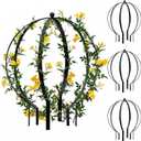 2 PCS Metal Garden Round Trellis for Climbing Plants, Large Black Powder Coated Obelisk for Roses, Vines, Flowers, Patio Doorway Garden Decor Indoor Outdoor, Easy Assembly (25.2" x 21.3")