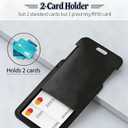 7 x Youze 3 Pack Black Vertical Hard Plastic ID Card Holder Clear Window Slim Card Protector for Office School Daily Use