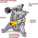 3400PSI Pressure Washer Pump Replacement 7/8'' Shaft Vertical Power Washer Pumps Replacements Pumps for Pressure Power Washer