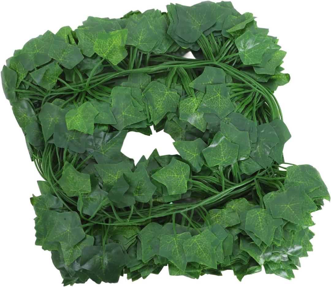 Simulation Leaf Garland Vine Artificial Green Leaf Vine Strands Realistic Decorative Wall Hanging Greenery for Indoor Outdoor Decor