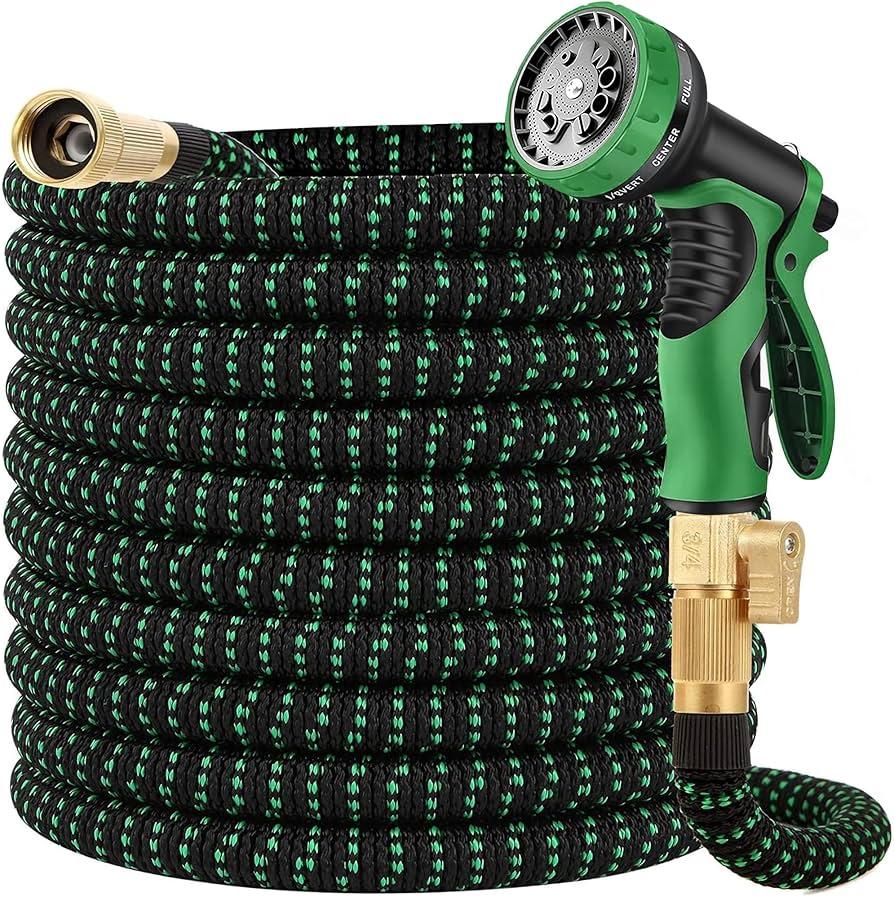200 ft Garden Expandable Hoses - New Upgrated 2026 Flexible Water Hose - Kink-less Car Wash Pipes with Solid Brass Connector, Leakproof Lightweight Expanding Hoses for Yard,Outdoor