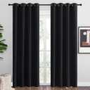 NICETOWN Blackout Curtain Panels 86 inches - Light Reducing Thermal Insulated Solid Grommet Blackout Curtains/Panels/Drapes for Living Room (Set of 2, 55 inches by 86 Inch, Black)