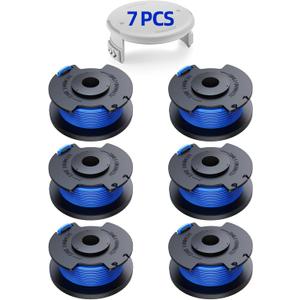 YWTESCH 7 Packs Weed Wacker String Replacement for Ryobi One+ AC14RL3A,0.065-Inch String Trimmer Refill Compatible with Ryobi 18v, 24v, and 40v Trimmer6 Trimmer Line,1 Trimmer Cap