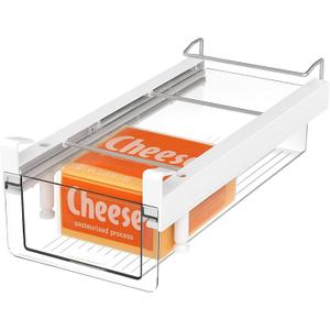 vacane Fridge Organizer Drawer, Clear Plastic Fridge Organizer Bins, Add on Refrigerator Drawer,Fridge Storage Container Under Shelf Holder for Fruit, Vegetable, Meat, Cheese, Easy to Install-M vacane Fridge Organizer Drawer, Clear Plastic Fridge Organizer Bins, Add on Refrigerator Drawer,Fridge Storage Container Under Shelf Holder for Fruit, Vegetable, Meat, Cheese, Easy to Install-M