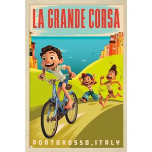 Trends International Disney Pixar Luca - La Grande Corsa Wall Poster, 22.4L x 14.7W, Blonde Framed Version