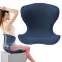 Lumbar Support for Office, Ergonomic Back Cushion for Lower Pain Relief, Improve Posture, Floor Seat, Meditation Chair, Chair Back Support for Computer Chairs, Gaming, Home - Working (Blue)