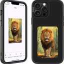 Upgraded Smart Ink Phone Case  4.1" 4-Color E Ink Screen, 556800 Resolution, NFC Digital Picture Phone Case, DIY Photo Transfer, Smart Ink Case Compatible with iPhone 15 pro  Black