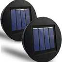 Replacement Solar Light Parts, 2 Pack Solar Lights Replacement Top, 8 lumens Solar Light Inserts for Lanterns, Waterproof Battery Box Top DIY Outdoor Garden Patio Decor, Warm Yellow, 3.15inches