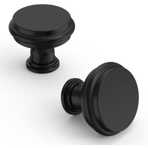 Asidrama 6 Pack Matte Black Kitchen Cabinet Knobs Cabinet Hardware Zinc Knobs for Dresser Drawers