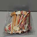 50 Pcs Pumpkin Drink Stirrers Bulk, 5.91 Inch Wooden Halloween Cocktail Picks with 5 Unique Autumn Orange Designs, Fall Party Supplies for Coffee, Beverages, Halloween Decor