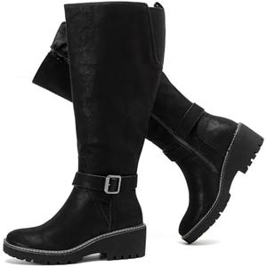 Luoika Women's Extra Wide Calf Knee High Boots, Wide Width Slouchy Knee-High Boots. 9.5WW