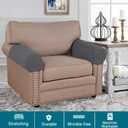Turquoize Stretch Armrest Covers for Chairs and Sofas Couch Arm Covers for Sofa Spandex Jacquard Armrest Cover Anti-Slip Furniture Protector Washable Armchair Slipcovers for Recliner Set of 2, Gray