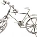 Vintage Metal Bicycle Ornaments Desktop Crafts Ironwork Bike Figurines Bike Miniature Home Decoration for Children Toys Gifts (Grey) (Gray)
