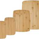 FARBERWARE 4-Piece Reversible Bamboo Cutting Board and Charcuterie Set, Assorted Sizes, Durable Wood Serving Boards for Cheese, Meats, and Prep, Size: 14"L x 11"W
