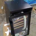 MOLINGDUN Wine Fridge, 33 Bottles Freestanding Wine Cooler, Intelligent Compressor, Frost Free, Glass Door, 41-64 Adjustable Digital Temperature Control, for Red, White, Champagne or Sparkling Wine (Black)