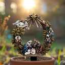 Christmas is The Birth of Jesus Acrylic Garden Stake, Indoor and Outdoor Garden Acrylic Decoration, Suitable for Flower Pots and Landscape Beautification, Suitable for Courtyards and Lawn