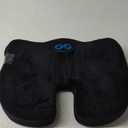 Everlasting Comfort Doctor Recommended Memory Foam Seat Cushion for Office Chairs & Car - Ergonomic Office Desk Accessories - Cushions for Tailbone Pain Relief, Sciatica & Back Support Pillow (Large, 01. Black)