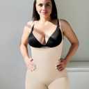 SHAPERX Open Bust Shapewear Tummy Control Bodysuits for Women Seamless Compression High Waisted Body Shaper (Beige, XXL/XXXL)