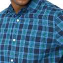 Amazon Essentials Men's Long-Sleeve Regular-fit Stretch Poplin Shirt (Blue, M)