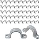 Demissle PVC Conduit Clamp 2 Hole Straps Heavy Duty Grey Plastic Conduit Strap U Clip Mounting Bracket for Cables(100 Pcs,1/2 Inch)