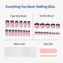 3 x 60Pcs 2-in-1 Press on Nails and Toenails Glossy Black French Tip with Pink Base, 15 Sizes Square Soft Gel Fake Nails, Beginner Friendly Travel Set