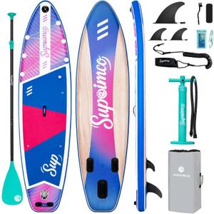 Inflatable Stand Up Paddle Board - Upgraded Glue-Free Hot Melt Technology, Long Service Life, 10'6", Anti-Slip EVA Deck, Full SUP Accessories, Included for Adults Youth All Skill Levels