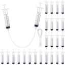 24 Pcs Hydraulic and Pneumatic Kit 10ml Plastic Syringe with 12 Pcs 20in Vinyl Handy Tubing for Science and Engineering Projects for Back to School Classrooms Scientific Labs