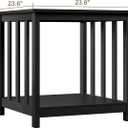 Treocho End Tables Living Room Set of 2, 24 Inch Square Side Table with 2-Tier Storage Shelf, Modern Nightstand for Living Room, Bedroom, Office, Black