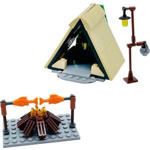 Camping Building Block Kit Tent Bonfire Camping Lights Nature Glamping Outdoors Adventures Toy for Boys Girls Age 6-10-12-14 and Up
