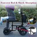 All Terrain Knee Scooter for Adults, Foldable Rolling Knee Scooter with DIY Stickers & Shock Absorber, Steerable Knee Walker for Broken Foot, Ankle Injuries & Surgery, Better Crutch Alternative
