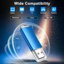 10-Pack 32GB Plastic USB 2.0 Flash Drive, Blue
