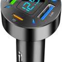 3 x 66W Fast Car Charger 4-Port USB C  PD 20W + QC 3.0 + 2 USB 2.4A, Cigarette Lighter Adapter with LED Voltage Meter, Compatible with iPhone 15/14/13, Samsung Galaxy, iPad & Android Devices RDRKR
