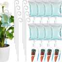 Norme Plant Drip Irrigation Set 500 ml Drip Water Bag Plant Waterer with Support Rod Stakes Self Watering Spikes Automatic Watering System for Potted Indoor Outdoor(12 Pcs)